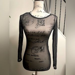 Black Mesh long sleeved top